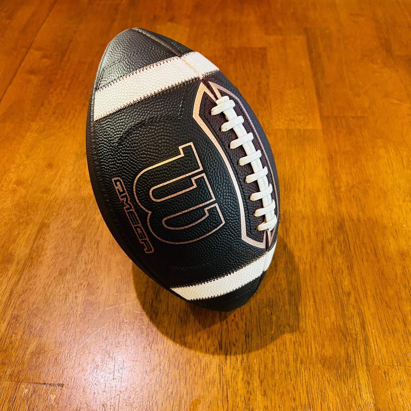 Wilson Omega New and Fully Game Prepped Leather Football NFHS / NCAA Size - NEW