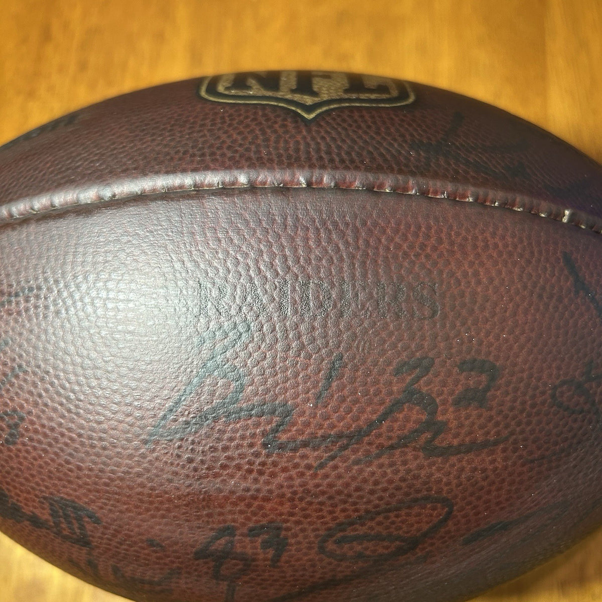 2014 Oakland Raiders Team-Signed Wilson "The Duke" NFL Football – Fully Restored